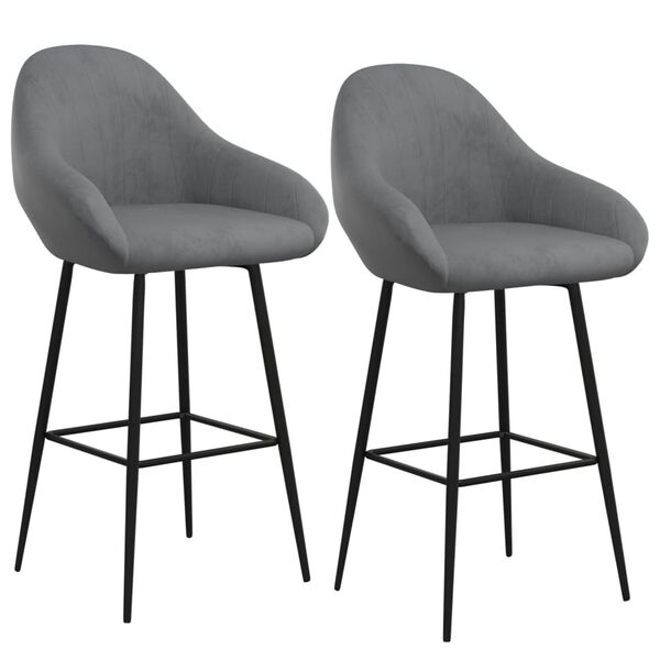 vidaXL Barov&eacute; židle 2 ks světle &scaron;ed&eacute; samet