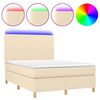vidaXL Box spring postel s matrac&iacute; a LED kr&eacute;mov&aacute; 140x190 cm textil