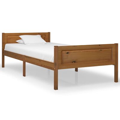 vidaXL Rám postele masivní borové dřevo medově hnědý 90 x 200 cm