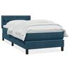 vidaXL Box spring postel s matrac&iacute; tmavě modr&aacute; 100x220 cm samet