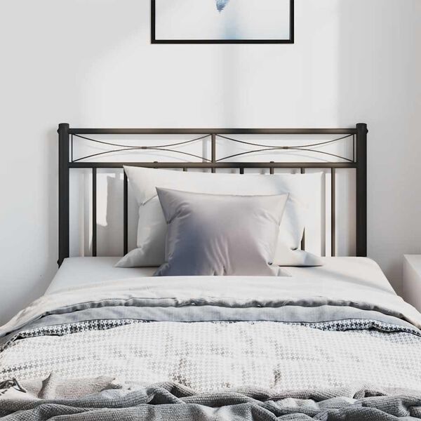 vidaXL Kovov&eacute; n&aacute;hradn&iacute; čelo postele čern&eacute; 100 cm