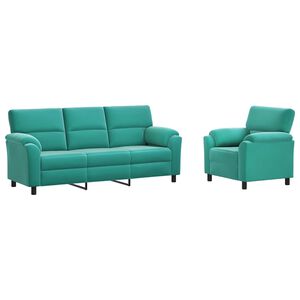 vidaXL Set pohovek 2 pcs Tyrkysov&aacute; Samet