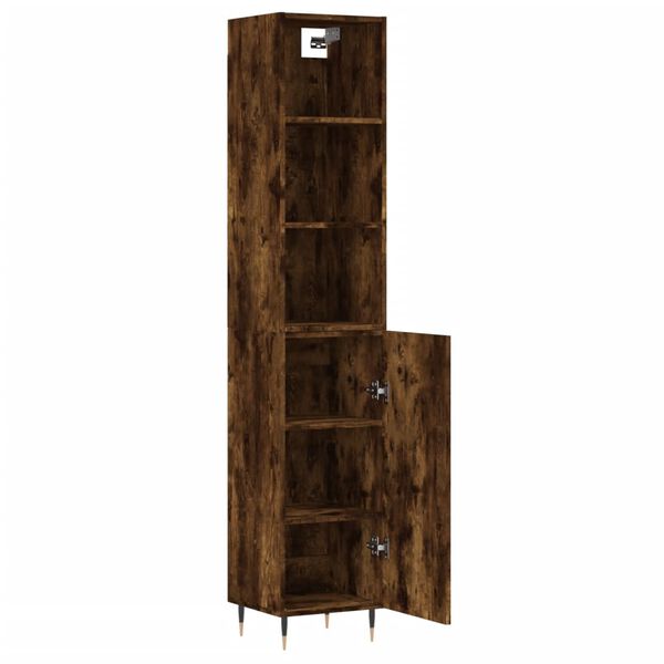vidaXL Skříň highboard kouřový dub 34,5 x 34 x 180 cm kompozitní dřevo