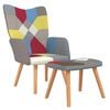 vidaXL Relaxačn&iacute; křeslo se stoličkou patchwork textil