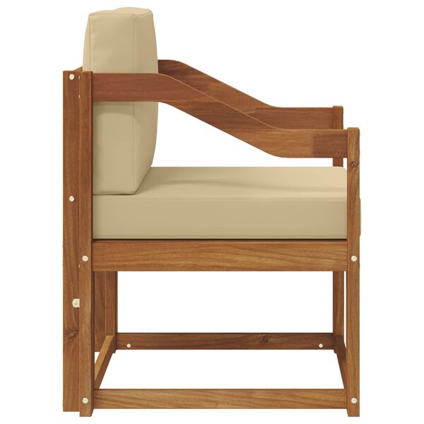 vidaXL Venkovn&iacute; pohovka Masivn&iacute; ak&aacute;ciov&eacute; dřevo a polyester Př&iacute;rodn&iacute;