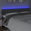 vidaXL Čelo postele s LED tmavě &scaron;ed&eacute; 160x5x78/88 cm textil
