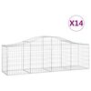 vidaXL Klenut&eacute; gabionov&eacute; ko&scaron;e 14 ks 200x50x60/80 cm pozinkovan&eacute; železo