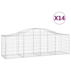 vidaXL Klenut&eacute; gabionov&eacute; ko&scaron;e 14 ks 200x50x60/80 cm pozinkovan&eacute; železo