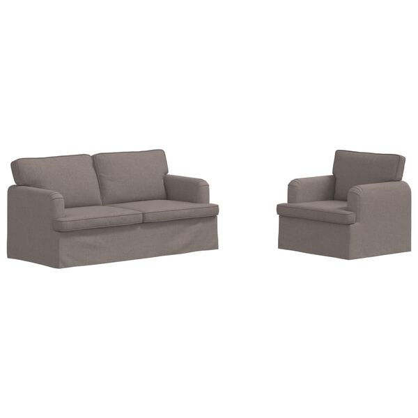 vidaXL Pohovka 2 pcs Taupe