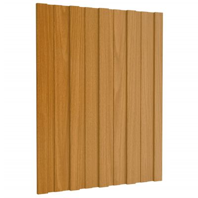vidaXL Střešní panely 12 ks pozinkovaná ocel světlé dřevo 60 x 45 cm