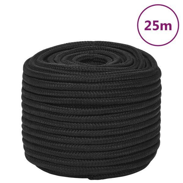 vidaXL Lodn&iacute; lano celočern&eacute; 12 mm 25 m polypropylen