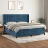 vidaXL Box spring postel s matrac&iacute; tmavě modr&aacute; 200x200 cm samet