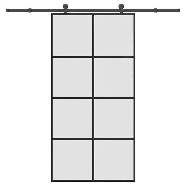 vidaXL Posuvn&eacute; dveře s kov&aacute;n&iacute;m 102,5 x 205 cm ESG sklo a hlin&iacute;k