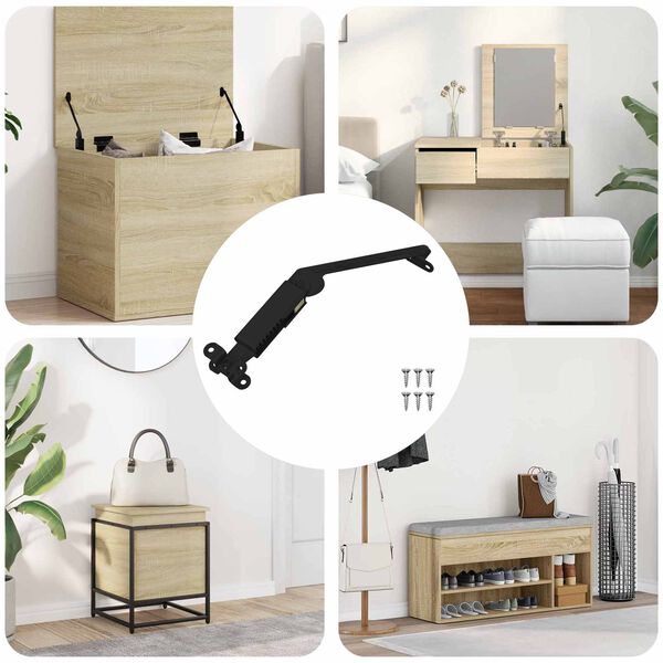 vidaXL Klapa pro podporu v&iacute;ka 12 pcs Čern&aacute; 192 x 32 x 50 mm Ocel