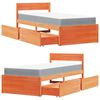 vidaXL Postel se z&aacute;suvkami a matrac&iacute; voskově hněd&aacute; 90x200 cm borovice