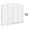 vidaXL Klenut&eacute; gabionov&eacute; ko&scaron;e 3 ks 200x30x160/180cm pozinkovan&eacute; železo