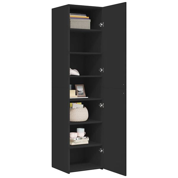 vidaXL Skř&iacute;ň highboard čern&aacute; 45 x 42,5 x 185 cm kompozitn&iacute; dřevo