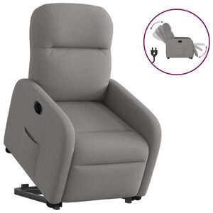vidaXL Elektrick&eacute; zvedac&iacute; polohovac&iacute; křeslo taupe textil