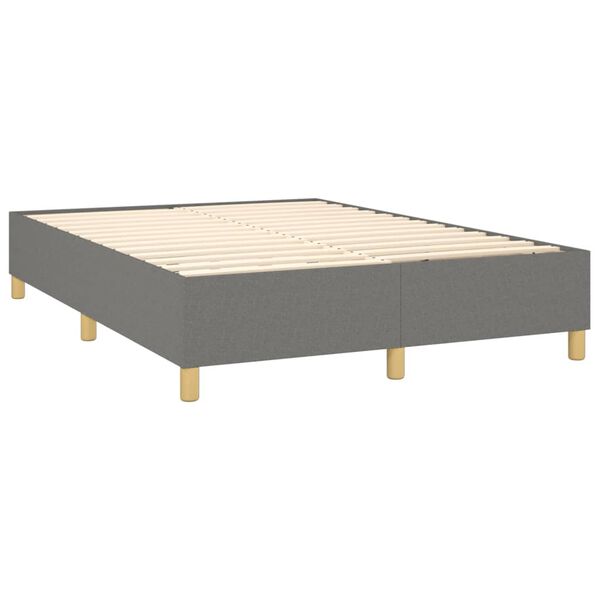vidaXL Box spring postel s matrac&iacute; tmavě &scaron;ed&yacute; 140 x 190 cm textil