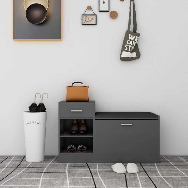 vidaXL Lavice s botn&iacute;kem &scaron;ed&aacute; 94,5 x 31 x 57 cm kompozitn&iacute; dřevo