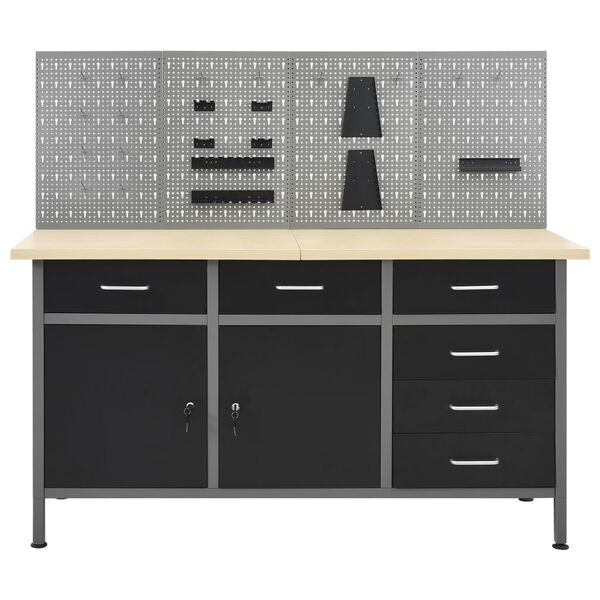 vidaXL Pracovní stůl se čtyřmi nástěnnými panely