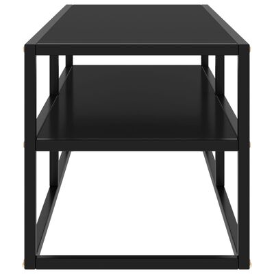 vidaXL TV stolek černý s černým sklem 100 x 40 x 40 cm
