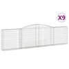 vidaXL Klenut&eacute; gabionov&eacute; ko&scaron;e 9 ks 400x30x100/120cm pozinkovan&eacute; železo