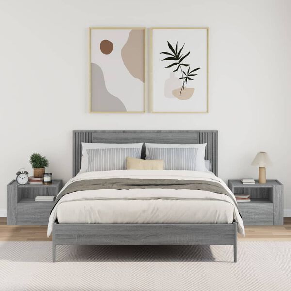 vidaXL N&aacute;stěnn&eacute; nočn&iacute; stolky 2 ks &scaron;ed&eacute; sonoma 45 x 30 x 35 cm