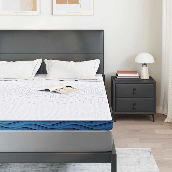 vidaXL Topper na matraci B&iacute;l&aacute; 140 x 190 cm Žak&aacute;rov&aacute; tkanina