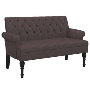 vidaXL Lavice s opěradlem tmavě hněd&aacute; 120 x 62 x 75,5 cm textil