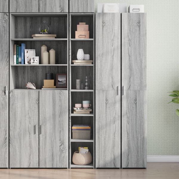 vidaXL Skř&iacute;ň highboard &scaron;ed&aacute; sonoma 30 x 41 x 185 cm kompozitn&iacute; dřevo