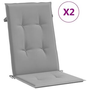 vidaXL Podu&scaron;ky na židli vysok&eacute; opěradlo 2 ks &scaron;ed&eacute; 120x50x3 cm textil