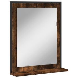 vidaXL Koupelnov&eacute; zrcadlo s poličkou kouřov&yacute; dub 50x12x60 cm kompozit