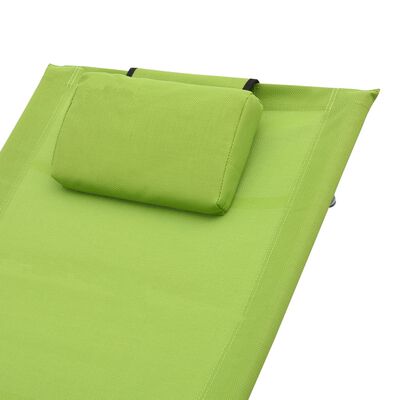 vidaXL Zahradní lehátko s polštářkem zelené textilen