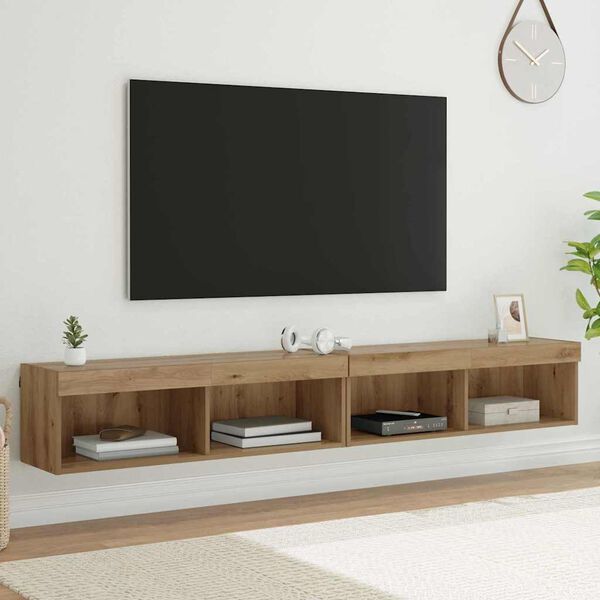 vidaXL Skř&iacute;ňky na TV zeď Panama 2 pcs Artisanov&yacute; dub 100 x 30 x 30 cm