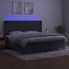 vidaXL Box spring postel s matrac&iacute; a LED tmavě &scaron;ed&aacute; 200x200 cm samet