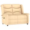 vidaXL 2místné masážní polohovací křeslo krémové látka z mikrovlákna