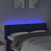 vidaXL Čelo postele s LED modr&eacute; 147 x 16 x 78/88 cm textil
