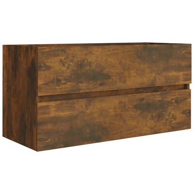 vidaXL Umyvadlová skříňka kouřový dub 90x38,5x45 cm kompozitní dřevo