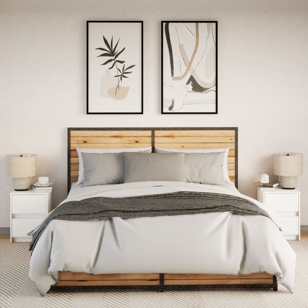 vidaXL Nočn&iacute; stolky s LED osvětlen&iacute;m 2 ks b&iacute;l&eacute; kompozitn&iacute; dřevo