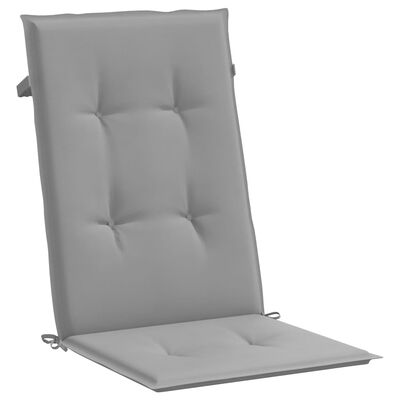 vidaXL Podušky na židli vysoké opěradlo 2 ks šedé 120x50x3 cm textil