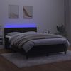 vidaXL Box spring postel s matrac&iacute; a LED čern&aacute; 140x200 cm samet