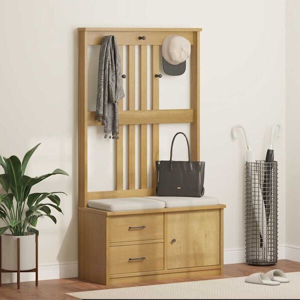 vidaXL Předsíňový strom SANDNES 87x40x159,5cm Borovicový masiv