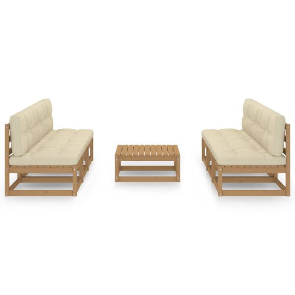 vidaXL 7d&iacute;ln&aacute; zahradn&iacute; sedac&iacute; souprava s podu&scaron;kami masivn&iacute; borovice