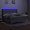 vidaXL Box spring postel s matrac&iacute; a LED světle &scaron;ed&aacute; 160x200 cm textil