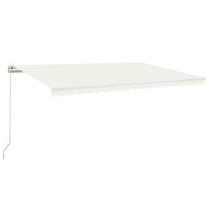 vidaXL Ručně zatahovac&iacute; mark&yacute;za s LED světlem 500 x 300 cm kr&eacute;mov&aacute;