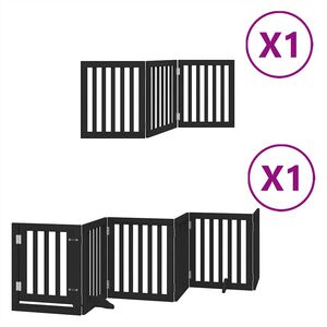 vidaXL Z&aacute;brana pro psy s dv&iacute;řky skl&aacute;dac&iacute; 9 panelů čern&aacute; 450 cm topol