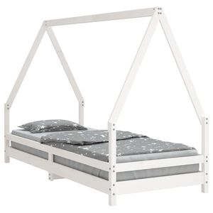 vidaXL Dětsk&aacute; postel b&iacute;l&aacute; 80 x 200 cm masivn&iacute; borov&eacute; dřevo