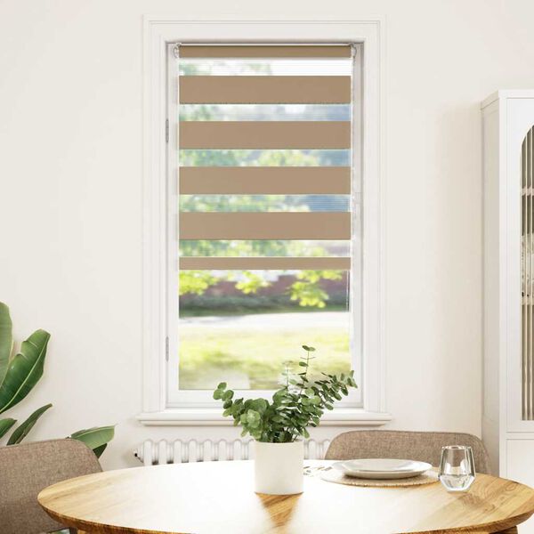 vidaXL Zebra roleta pískově hnědá šířka látky 60,9 cm polyester