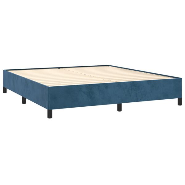 vidaXL Box spring postel s matrac&iacute; tmavě modr&aacute; 180x200 cm samet